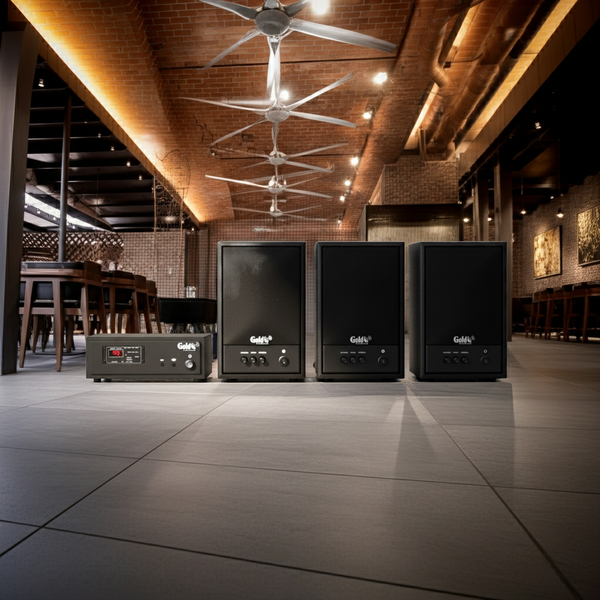 Dàn loa không dây treo tường: 01 amply A57 Goldsound + 3 loa không dây Goldsound V57 - 57w