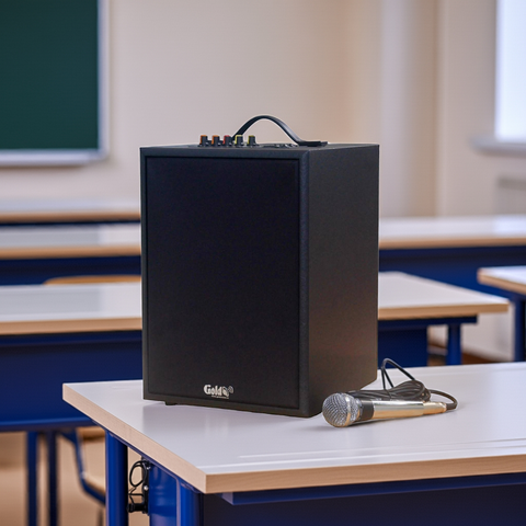 Loa trường học G120 Goldsound: 1 Micro có dây, công suất 120w, bass 20cm, treble 10cm, bluetooth 5.0