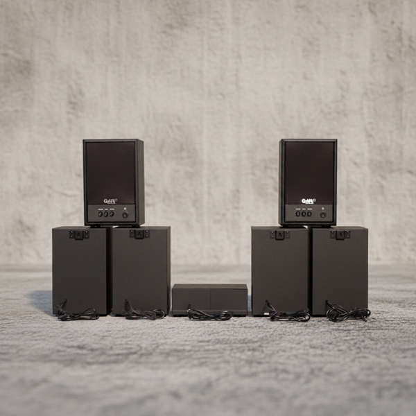 Dàn loa không dây treo tường, Loa thông báo, loa phát nhạc tự động : 01 amply A57 Goldsound + 6 loa không dây Goldsound V57 - 57w