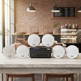 [Diện tích 80m2 + 2 Kênh] Loa thông báo, loa phát nhạc nền tự động Gold4cafe 6.0 (01 Amply + 6 loa âm trần V12), loa được thiết kế riêng cho quán, bật lớn không tạp âm, bảo hành dài hạn 5 năm.