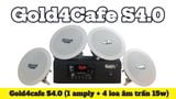 Bộ loa âm trần thông báo phát nhạc nền tự động cao cấp S4.0 (amply A2.0 + 4 loa âm trần 15w), loa được thiết kế riêng cho quán