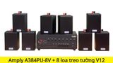 Loa treo tường thông báo, phát nhạc nền tự động A384PU-8V Goldsound 8 vùng âm lượng 3w + 8 loa Goldsound V12, loa được thiết kế riêng cho quán, bật lớn không tạp âm, miễn phí công lắp đặt, bảo hành dài hạn 5 năm.