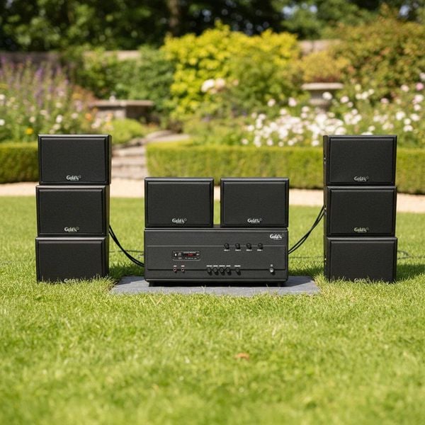 [Diện tích 320m2 + 04 Kênh] Amply Goldsound A384PU - 4K 4 kênh 800w + 8 loa Goldsound treo tường chống nước V50NT-PU 50w, loa được thiết kế riêng cho quán, bật lớn không tạp âm, miễn phí công lắp đặt, bảo hành dài hạn 12 tháng.