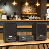 Dàn loa treo tường không dây, loa thông báo, loa phát nhạc tự động: 01 amply A50 Goldsound + 2 loa không dây C50 UHF Goldsound