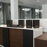 Dàn loa treo tường không dây, loa thông báo, loa phát nhạc tự động: 01 amply A50 Goldsound + 4 loa không dây C50 UHF Goldsound