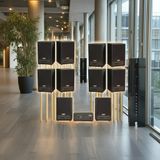 Dàn loa treo tường không dây, loa thông báo, loa phát nhạc tự động: 01 amply A50 Goldsound + 10 loa không dây C50 UHF Goldsound