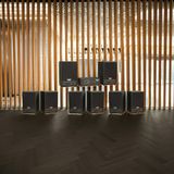 Dàn loa treo tường không dây, loa thông báo, loa phát nhạc tự động: 01 amply A50 Goldsound + 8 loa không dây C50 UHF Goldsound