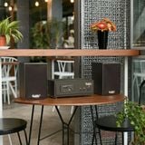 Dàn loa không dây treo tường, Loa thông báo, loa phát nhạc tự động: 01 amply A57 Goldsound + 2 loa không dây Goldsound V30 UHF - 30w