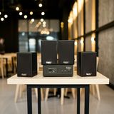 Dàn loa không dây treo tường, Loa thông báo, loa phát nhạc tự động: 01 amply A57 Goldsound + 4 loa không dây Goldsound V30 UHF - 30w