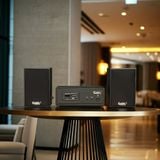 Dàn loa không dây treo tường, Loa thông báo, loa phát nhạc tự động: 01 amply A57 Goldsound + 2 loa không dây Goldsound V30 UHF - 30w