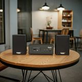 Dàn loa không dây treo tường, Loa thông báo, loa phát nhạc tự động: 01 amply A57 Goldsound + 2 loa không dây Goldsound V30 UHF - 30w