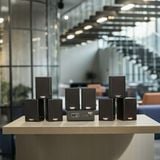 Dàn loa không dây treo tường, Loa thông báo, loa phát nhạc tự động: 01 amply A57 Goldsound + 8 loa không dây Goldsound V30 UHF - 30w