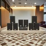 Dàn loa không dây treo tường, Loa thông báo, loa phát nhạc tự động: 01 amply A57 Goldsound + 8 loa không dây Goldsound V30 UHF - 30w