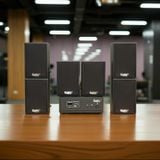 Dàn loa không dây treo tường, Loa thông báo, loa phát nhạc tự động: 01 amply A57 Goldsound + 6 loa không dây Goldsound V30 UHF - 30w