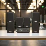 Dàn loa không dây treo tường, Loa thông báo, loa phát nhạc tự động: 01 amply A57 Goldsound + 6 loa không dây Goldsound V30 UHF - 30w