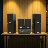 Dàn loa không dây treo tường, Loa thông báo, loa phát nhạc tự động: 01 amply A57 Goldsound + 6 loa không dây Goldsound V30 UHF - 30w