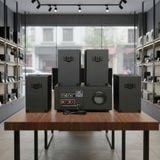 Loa thông báo, loa phát nhạc nền tự động A907PU-2K Goldsound 2 vùng âm lượng 900w + 4 loa Goldsound C25 màu đen, loa được thiết kế riêng cho quán, bật lớn không tạp âm, miễn phí công lắp đặt, bảo hành dài hạn 5 năm.