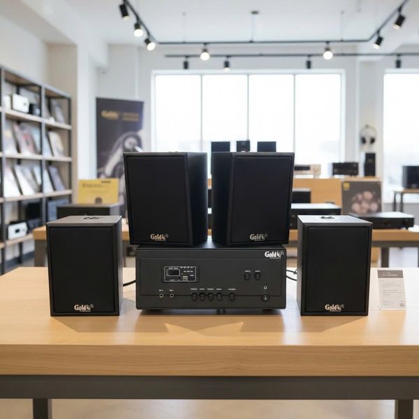 Loa thông báo, loa phát nhạc nền tự động A907PU-2K Goldsound 2 vùng âm lượng 900w + 4 loa Goldsound C25 màu đen, loa được thiết kế riêng cho quán, bật lớn không tạp âm, miễn phí công lắp đặt, bảo hành dài hạn 5 năm.