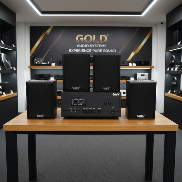 Loa thông báo, loa phát nhạc nền tự động A907PU-2K Goldsound 2 vùng âm lượng 900w + 4 loa Goldsound C25 màu đen, loa được thiết kế riêng cho quán, bật lớn không tạp âm, miễn phí công lắp đặt, bảo hành dài hạn 5 năm.
