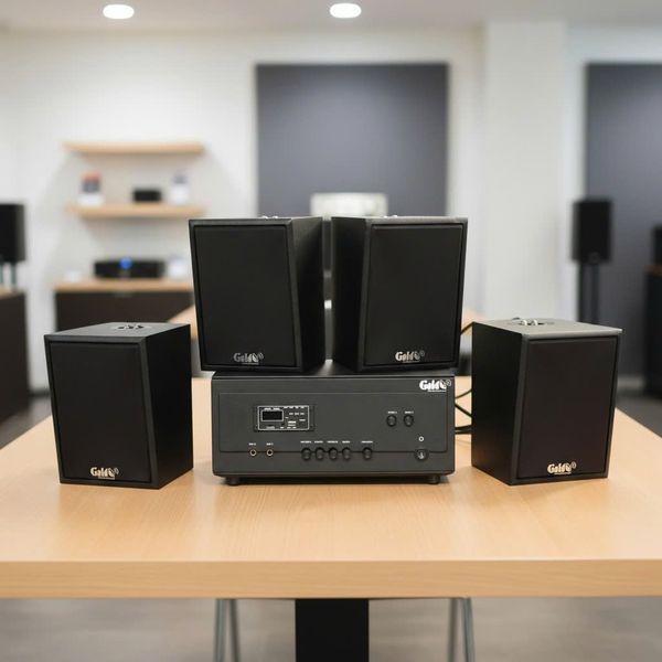 Loa thông báo, loa phát nhạc nền tự động A907PU-2K Goldsound 2 vùng âm lượng 900w + 4 loa Goldsound C25 màu đen, loa được thiết kế riêng cho quán, bật lớn không tạp âm, miễn phí công lắp đặt, bảo hành dài hạn 5 năm.