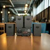 Dàn loa thông báo, loa phát nhạc nền tự động A154PU Goldsound 150w + 4 loa Goldsound C25 màu đen - 23w, loa được thiết kế riêng cho quán, bật lớn không tạp âm, miễn phí công lắp đặt, bảo hành dài hạn 5 năm.