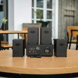 Dàn loa thông báo, loa phát nhạc nền tự động A907PU-2K Goldsound 2 vùng âm lượng 900w + 6 loa Goldsound C25 màu đen, loa được thiết kế riêng cho quán, bật lớn không tạp âm, miễn phí công lắp đặt, bảo hành dài hạn 5 năm.