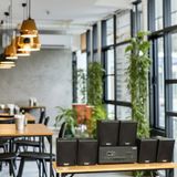 Dàn loa thông báo, loa phát nhạc nền tự động A907PU-2K Goldsound 2 vùng âm lượng 900w + 6 loa Goldsound C25 màu đen, loa được thiết kế riêng cho quán, bật lớn không tạp âm, miễn phí công lắp đặt, bảo hành dài hạn 5 năm.