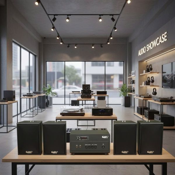 Dàn loa thông báo, loa phát nhạc nền tự động A154PU Goldsound 150w + 4 loa Goldsound C25 màu đen - 23w, loa được thiết kế riêng cho quán, bật lớn không tạp âm, miễn phí công lắp đặt, bảo hành dài hạn 5 năm.