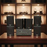 Dàn loa thông báo, loa phát nhạc nền tự động A907PU-2K Goldsound 2 vùng âm lượng 900w + 6 loa Goldsound C25 màu đen, loa được thiết kế riêng cho quán, bật lớn không tạp âm, miễn phí công lắp đặt, bảo hành dài hạn 5 năm.