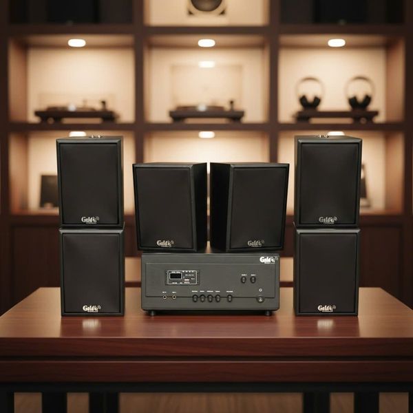Dàn loa thông báo, loa phát nhạc nền tự động A907PU-2K Goldsound 2 vùng âm lượng 900w + 6 loa Goldsound C25 màu đen, loa được thiết kế riêng cho quán, bật lớn không tạp âm, miễn phí công lắp đặt, bảo hành dài hạn 5 năm.