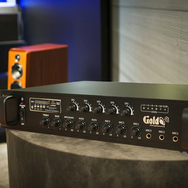 Amply A450F: âm ly phóng thanh (công suất 450w, 5 vùng, bluetooth, USB, SD Card, AUX)