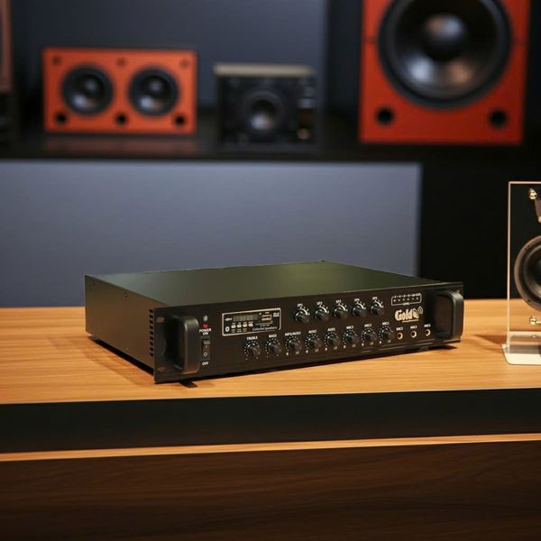 Amply A450F: âm ly phóng thanh (công suất 450w, 5 vùng, bluetooth, USB, SD Card, AUX)