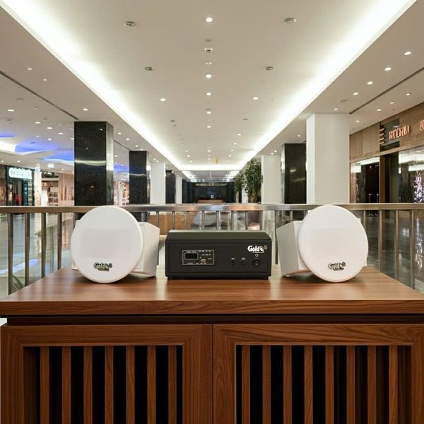 Loa âm trần không dây: 01 amply A50 Goldsound + 2 loa âm trần không dây VAT37 UHF Goldsound, loa được thiết kế riêng cho quán, bật lớn không tạp âm, bảo hành dài hạn 5 năm.