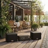 Loa sân vườn không dây: 01 amply A57 Goldsound + 2 loa treo tường ngoài trời không dây G20-NT Goldsound