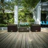 Loa sân vườn không dây: 01 amply A57 Goldsound + 2 loa treo tường ngoài trời không dây G20-NT Goldsound