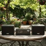 Loa sân vườn không dây: 01 amply A57 Goldsound + 2 loa treo tường ngoài trời không dây G20-NT Goldsound