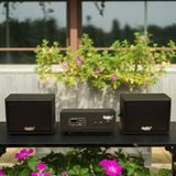Loa sân vườn không dây: 01 amply A57 Goldsound + 2 loa treo tường ngoài trời không dây G20-NT Goldsound