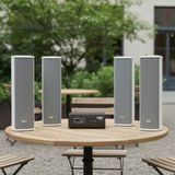 Loa sân vườn không dây: 01 amply A57 Goldsound + 4 loa cột chống nước sân vườn không dây G110-NT UHF Goldsound