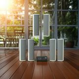 Loa sân vườn không dây: 01 amply A57 Goldsound + 6 loa cột chống nước sân vườn không dây G110-NT UHF Goldsound