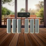 Loa sân vườn không dây: 01 amply A57 Goldsound + 6 loa cột chống nước sân vườn không dây G110-NT UHF Goldsound
