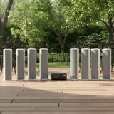 Loa sân vườn không dây: 01 amply A57 Goldsound + 8 loa cột chống nước sân vườn không dây G110-NT UHF Goldsound