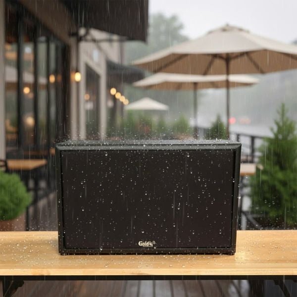 Loa ngoài trời V240NT Goldsound, công suất 240w, thiết kế chống nước, loa bass 25cm, loa mid 4 inch, treble 3 inch, kích thước rộng 52 cm, cao 32.9 cm, sâu 35 cm, bảo hành 12 tháng