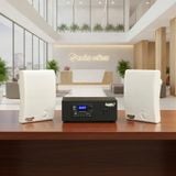 Dàn loa treo tường thông báo phát nhạc nền Gold4Office H2.0: Amply A2.0 + 2 loa hộp treo tường H15, Amply, loa được thiết kế riêng cho quán, bật lớn không tạp âm, bảo hành dài hạn 5 năm.