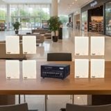 Dàn loa treo tường thông báo phát nhạc nền Gold4Office H8.0: Amply 380w + 8 loa hộp treo tường H15, Amply, loa được thiết kế riêng cho quán, bật lớn không tạp âm, bảo hành dài hạn 5 năm.