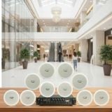 Dàn loa âm trần thông báo, phát nhạc nền tự động: A280F Goldsound 280w + 10 loa âm trần VAT9, loa được thiết kế riêng cho quán, bật lớn không tạp âm, miễn phí công lắp đặt