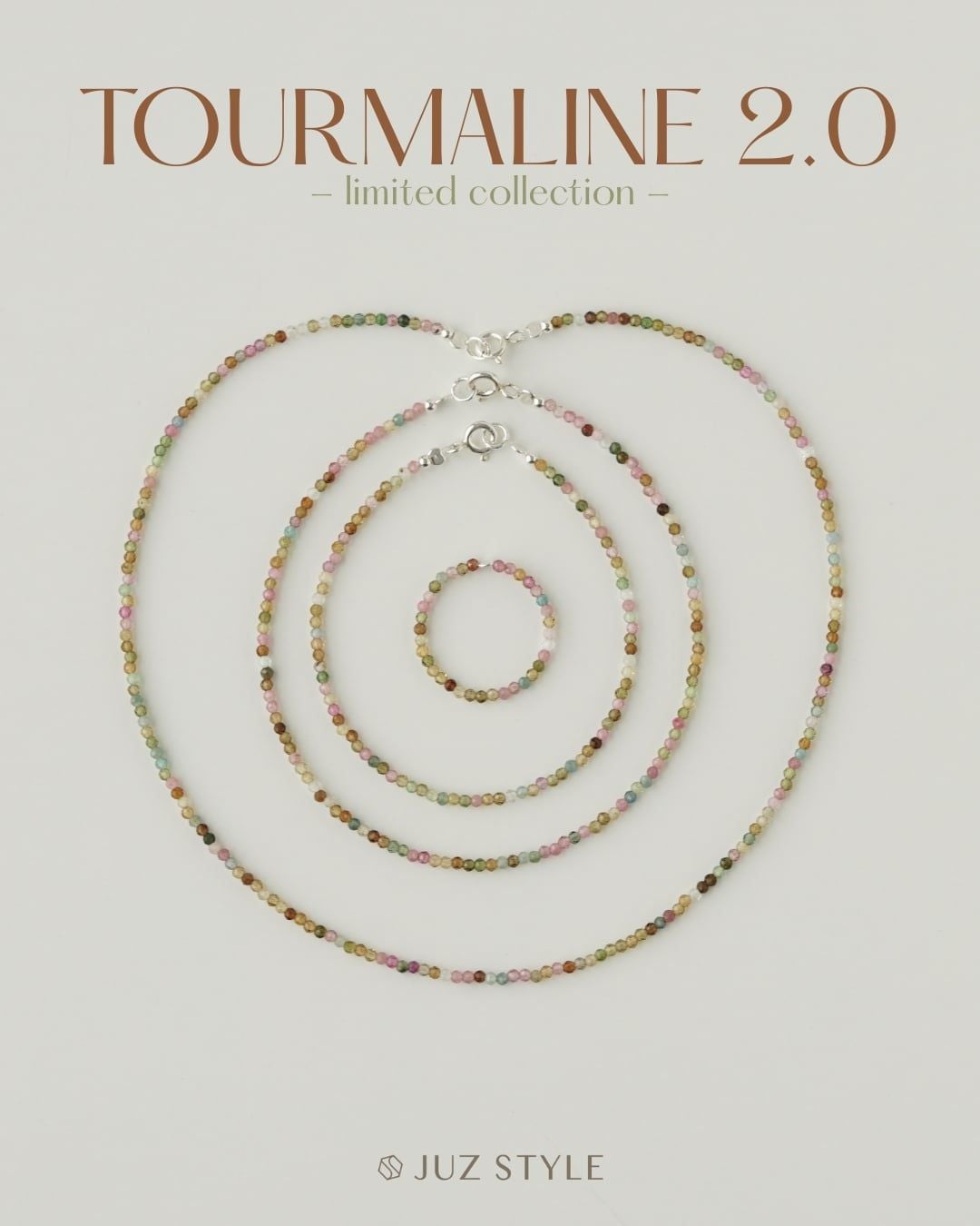  Set trang sức đá Tourmaline 2mm 