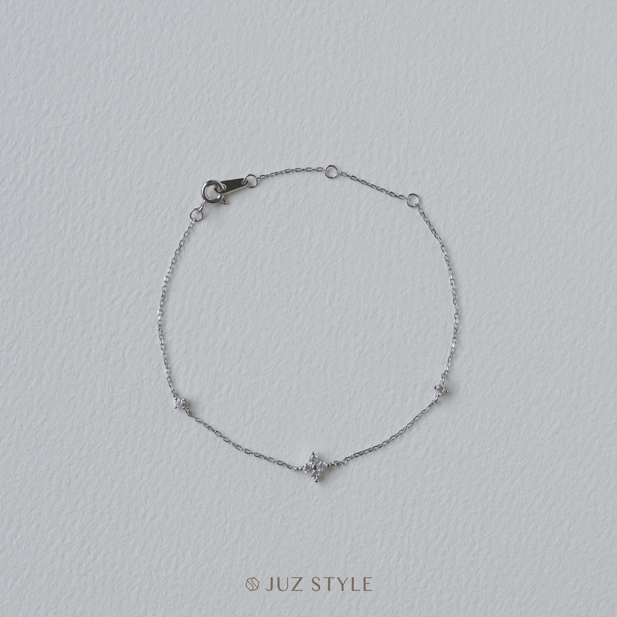  Lắc tay bạc Mini clover Cz 