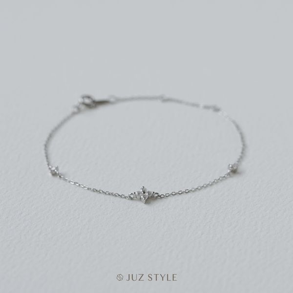  Lắc tay bạc Mini clover Cz 