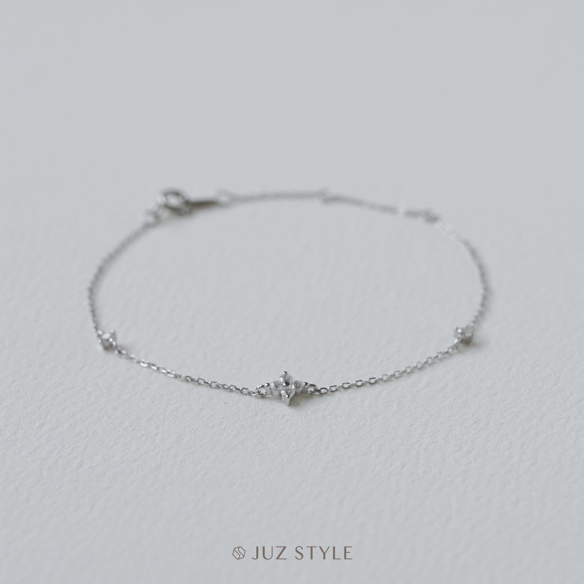  Lắc tay bạc Mini clover Cz 