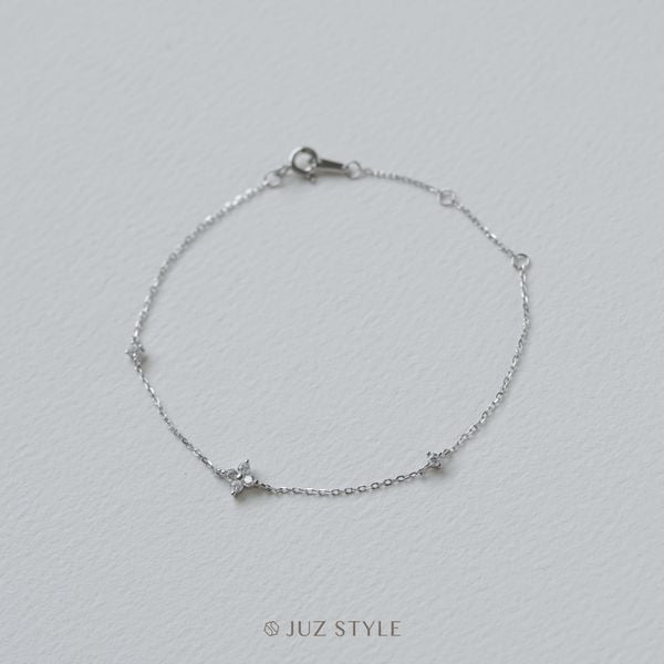  Lắc tay bạc Mini clover Cz 